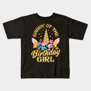 Daddy of the Birthday Girl Unicorn Kids T-Shirt